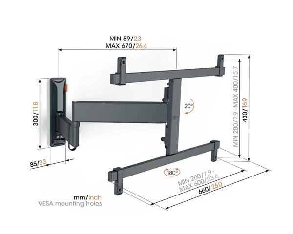 Vogels TVM 3665 Full-Motion TV Wall Mount Ideal for OLED Spec
