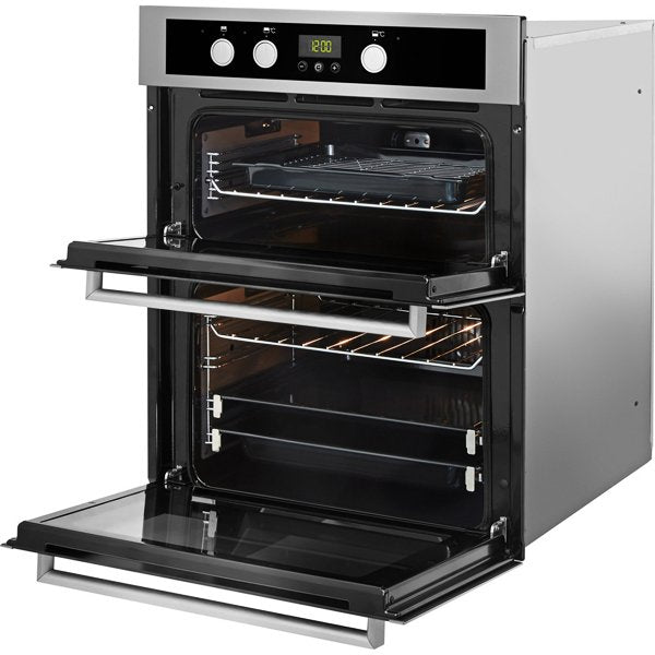 Whirlpool AKL 307 IX Built Under Double Oven Inox and Black Black