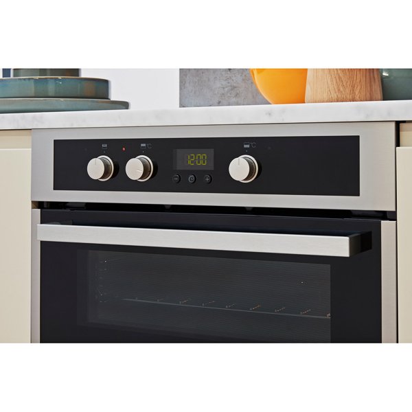 Whirlpool AKL 307 IX Built Under Double Oven Inox and Black Black