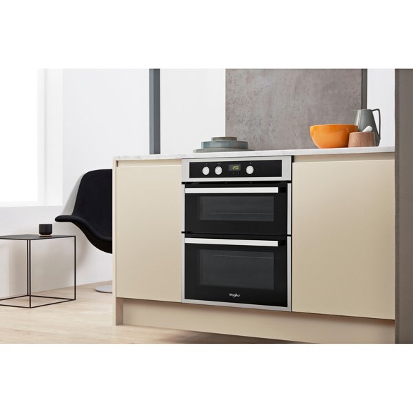 Whirlpool AKL 307 IX Built Under Double Oven Inox and Black Black