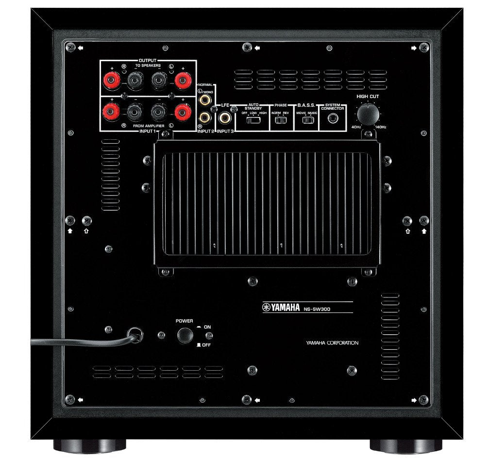 Yamaha NSSW300BL Twisted Flare Port Subwoofer in Black Black